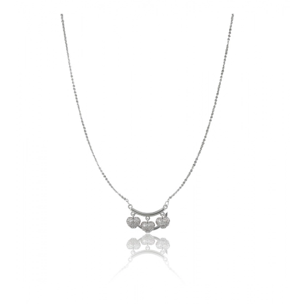 Dropship Women's Stainless Steel Imported Stanless Steel Heart Pendent Chain (Silver Plated)