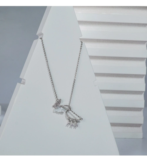 Women's Stainless Steel Imported Stanless Steel Pendent Chain (Silver Plated)