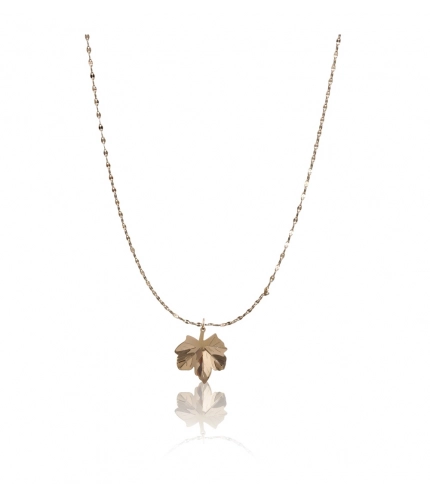 Women's Stainless Steel Leaf Pendent Delicate Chain (Gold Plated)