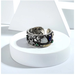 Generic Stainless Steel Imported High-Quality Office Wear Freesize Ring (Silver Plated)