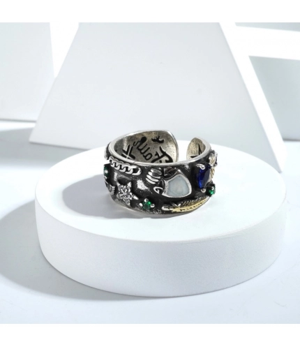Stainless Steel Imported High-Quality Office Wear Freesize Ring (Silver Plated)