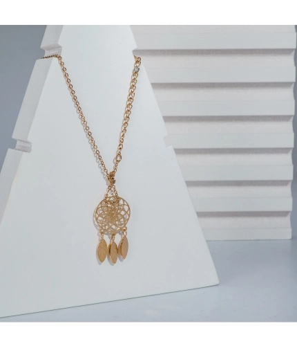 Women's Stainless Steel Dream Catcher Pendent Delicate Chain (Gold Plated)
