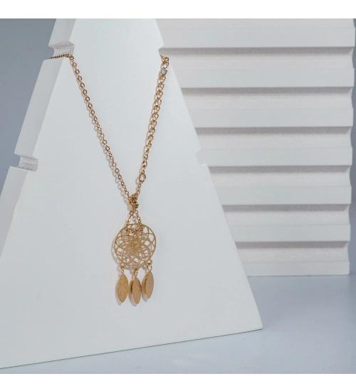 Women's Stainless Steel Dream Catcher Pendent Delicate Chain (Gold Plated) Women's Stainless Steel Dream Catcher Pendent Delicate Chain (Gold Plated)