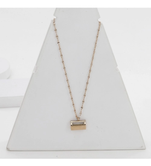 Women's Stainless Steel Mini Suitcase Pendent Delicate Chain (Gold Plated)