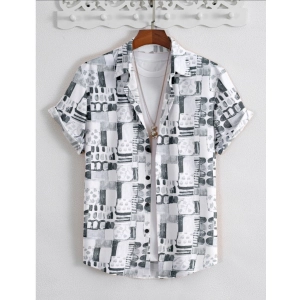 Generic Men's Popcon Lycra Printed Half Sleeve Shirt (Black)