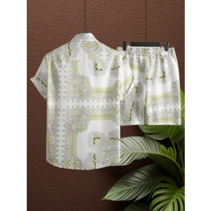 Generic Men's Lycra Printed Half Sleeve Shirt and Shorts Set (Green)