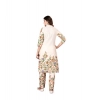 Dropship Women's Cotton Printed 3/4th Sleeve Kurti With Pant (Cream )