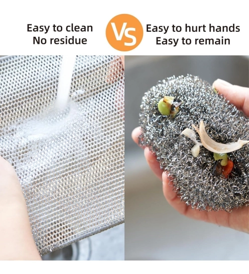 Polyester Two Layer Non Scratch Dish Wash Cloth Pack of 10 (Multicolor)