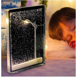 Wood Snowfall Lamp with Street Light Snow lamp (Transparent)
