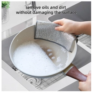 Generic Polyester Two Layer Non Scratch Dish Wash Cloth Pack of 10 (Multicolor)