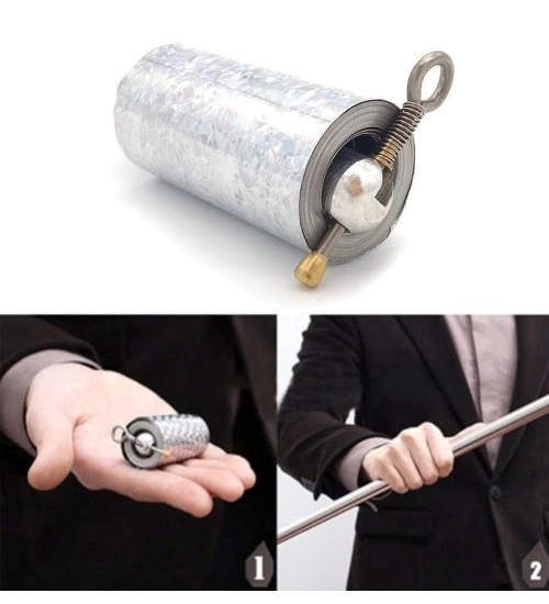 Metal Rod Magic Stick Silver Appearing Cane Metal Steel Stick (Silver)