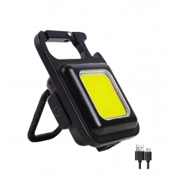 Metal COB Keychain Light,Rechargeable Led Small Flashlight 500 Lumens Brigh Pack of 1 (Black)