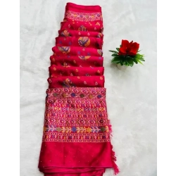 Women's Chiffon Printed Saree With Unstitched Blouse (Pink, 5-5 Mtrs)