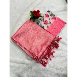 Women's Georgette Embellished Saree With Unstitched Blouse (Pink, 5-5 Mtrs)