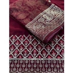 Women's Georgette Printed Saree With Unstitched Blouse (Pink, 5-5 Mtrs)