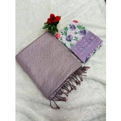 Women's Georgette Embellished Saree With Unstitched Blouse (Purple, 5-5 Mtrs)