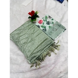 Women's Georgette Embellished Saree With Unstitched Blouse (Mehendi, 5-5 Mtrs)