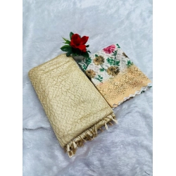 Women's Georgette Embellished Saree With Unstitched Blouse (Yellow, 5-5 Mtrs)