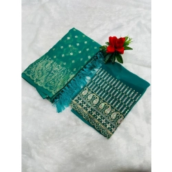 Women's Georgette Printed Saree With Unstitched Blouse (Light Blue, 5-5 Mtrs)