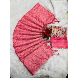 Women's Georgette Embellished Saree With Unstitched Blouse (Pink, 5-5 Mtrs)