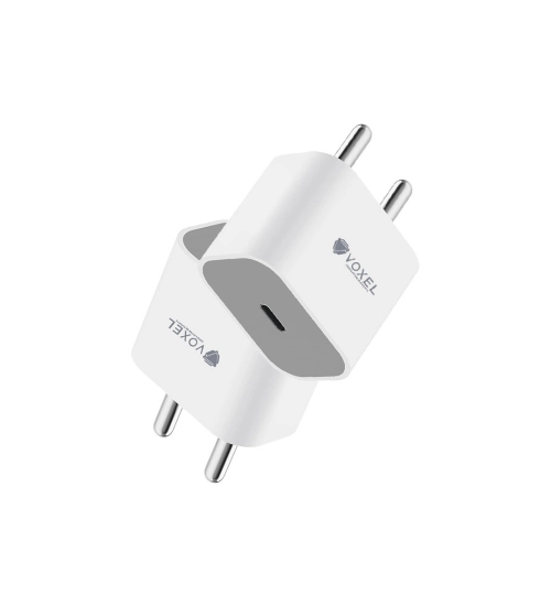 VOXEL 20 Watt ' C ' Port PD Charger AB Plastic (White)