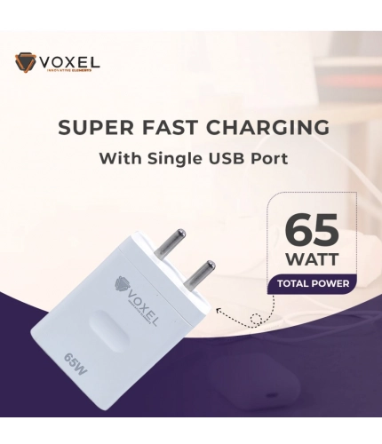 VOXEL 65 Watt Usb Fast Charger AB Plastic (White)