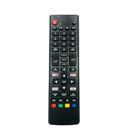 Smart TV Remote No.1209 Crown Smart TV LCD LED Remote Control (Black)