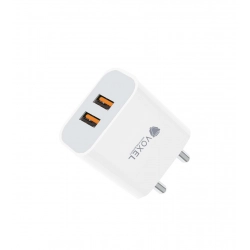 VOXEL 18 Watt Double Usb Port Charger AB Plastic (White)