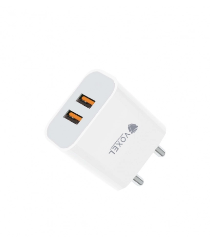 VOXEL 18 Watt Double Usb Port Charger AB Plastic (White)