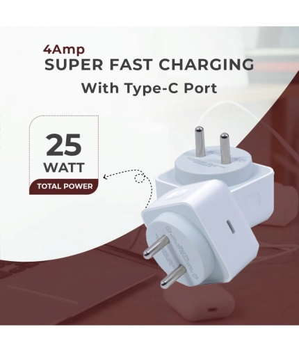 VOXEL 25 Watt ' C ' Port PD Charger AB Plastic (White)