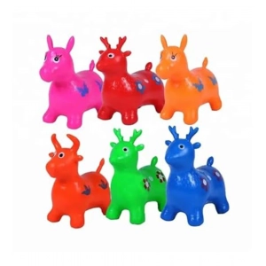 Generic ‎‎Plastic Inflatable Jumping And Riding Horse Air Animal Shape Jumping Toys (Multicolor )