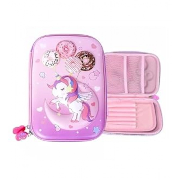 Dropship Plastic Unicorn Embossed Cover Pencil Pouch, Kids, Pencil Box (Multicolor )