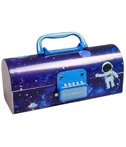 Plastic Pen, Pencil Box Suitcase Style Password Lock (Multicolor )