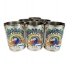 Dropship Steel Meenakari Peacock Design Decorative Glass Set (Silver)