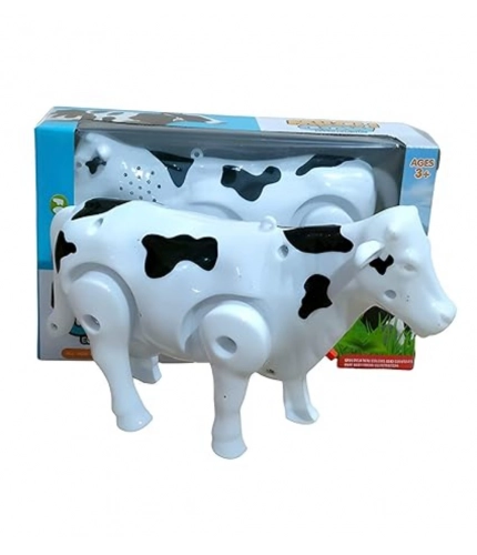 Plastic Electric Milk Cow Moving Legs And Shake Tail (Multicolor )