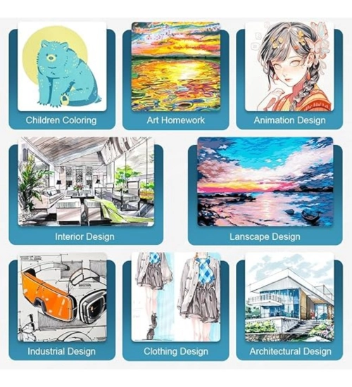 Plastic 60Pcs Colors Art Markers Sketch Pen Dual Tip Artist Art Marker (Multicolor )