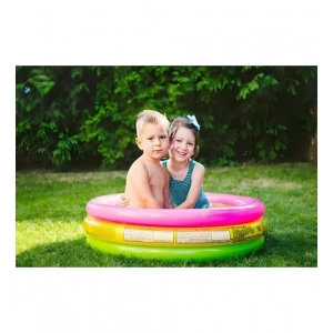 Generic Plastic Bath Tub With Pump 3 Ft Round For Kids (Multicolor )