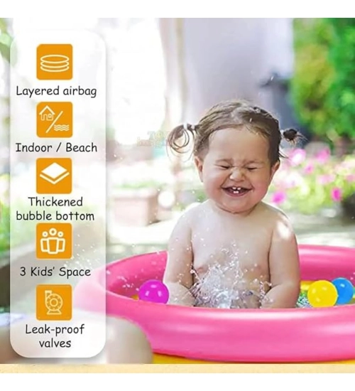 Plastic Bath Tub With Pump 2 Ft Round For Kids (Multicolor )