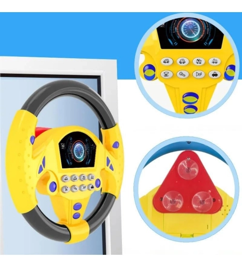 Plastic Steering Wheel Driving Controller Toy (Multicolor)