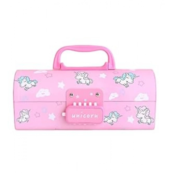 Dropship Plastic Pen, Pencil Box Suitcase Style Password Lock (Multicolor )