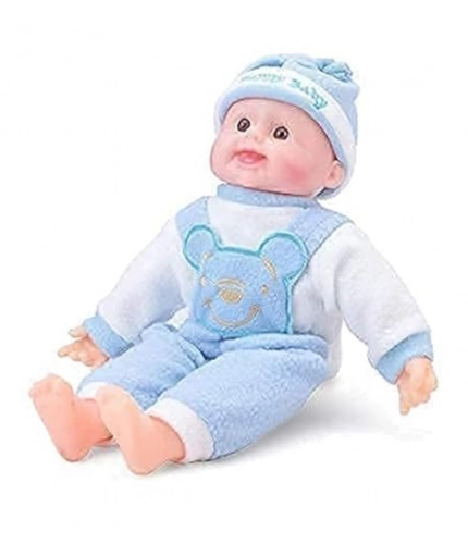Plastic Happy Baby Laughing Musical Boy Doll With Touch Sensors - Sound Ideal Gift For Kids (Multicolor )