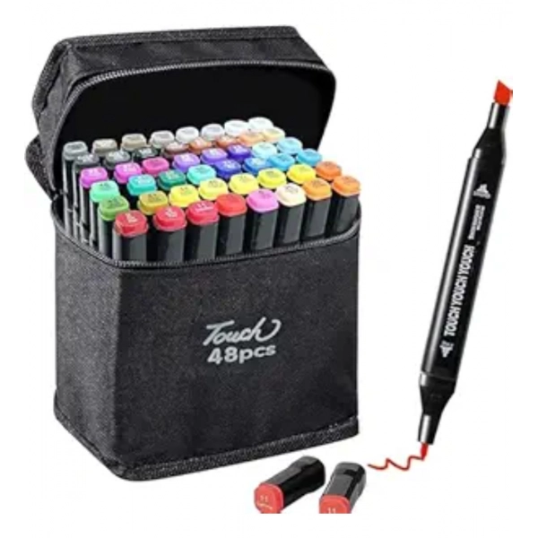 Dropship Plastic 48Pcs Colors Art Markers Sketch Pen Dual Tip Artist Art Marker (Multicolor )