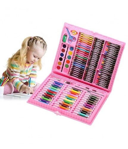 Plastic Deluxe Art Drawing Set For Kids Drawing And Painting 150Pcs Set (Multicolor)