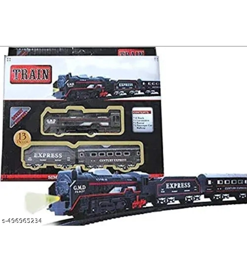 Plastic Amazing Musical Classic Toy Train 13Pcs Toy Set (Multicolor)