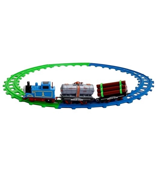 Plastic Thomas Express Train 11Pcs Toy Set With Tracks (Multicolor)