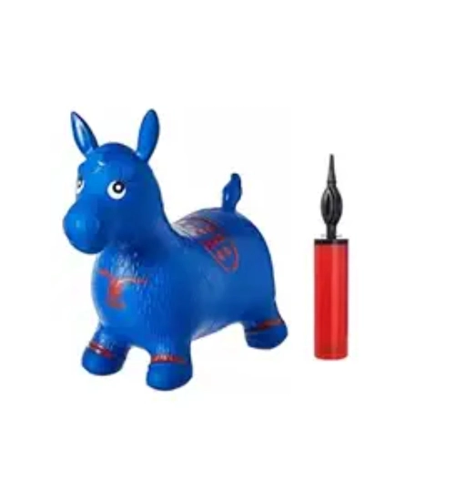 ‎‎Plastic Inflatable Jumping And Riding Horse Air Animal Shape Jumping Toys (Multicolor )