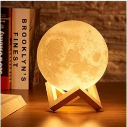 Plastic 3D Moon Night Lamp (Multicolor )