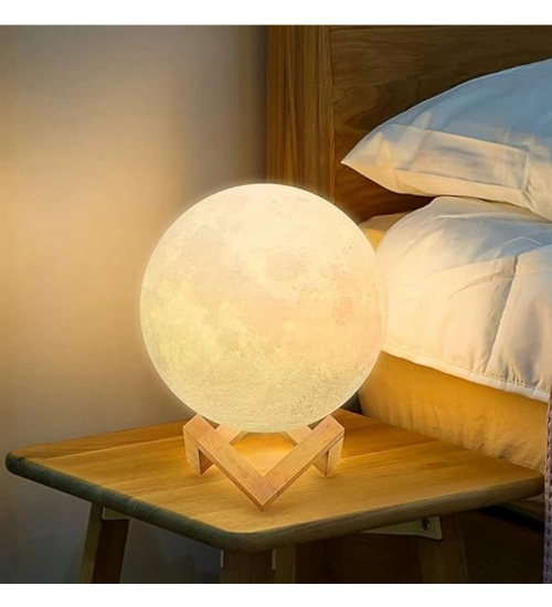 Plastic 3D Moon Night Lamp (Multicolor )