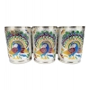Dropship Steel Meenakari Peacock Design Decorative Glass Set (Silver)