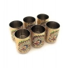 Dropship Steel Meenakari Peacock Design Decorative Glass Set (Gold)